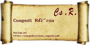 Csegedi Rózsa névjegykártya