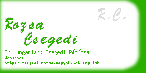 rozsa csegedi business card